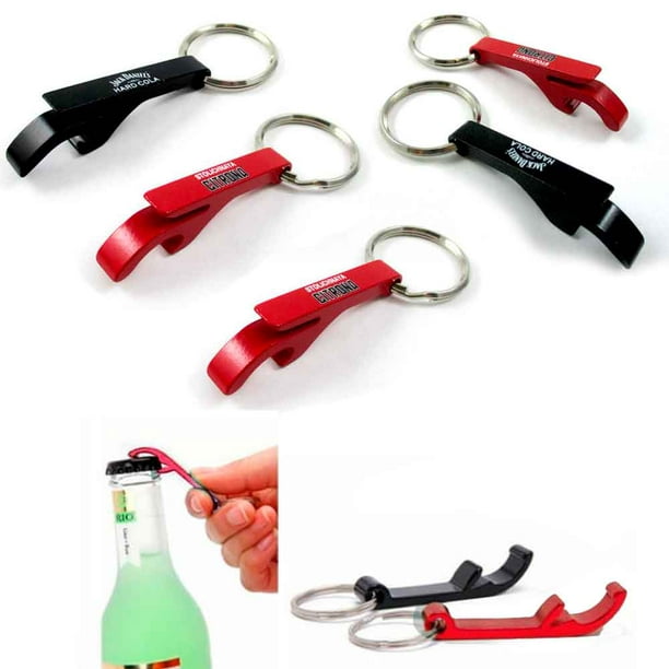 Beer Bottle Opener Keychain Key Chain Ring New Can Metal Tool Bar Claw 